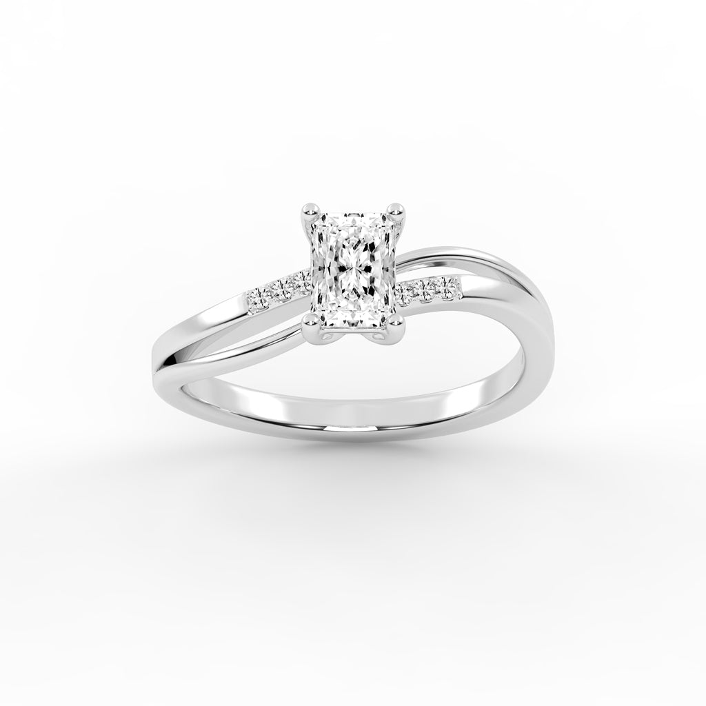 Lavenza Furay radiant cut classic lab diamond ring
