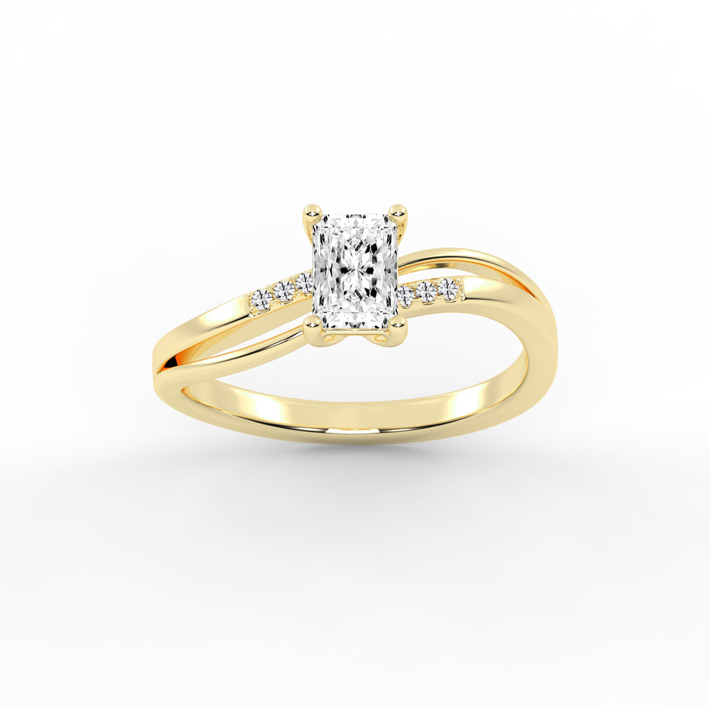 Lavenza Furay radiant cut classic lab diamond ring