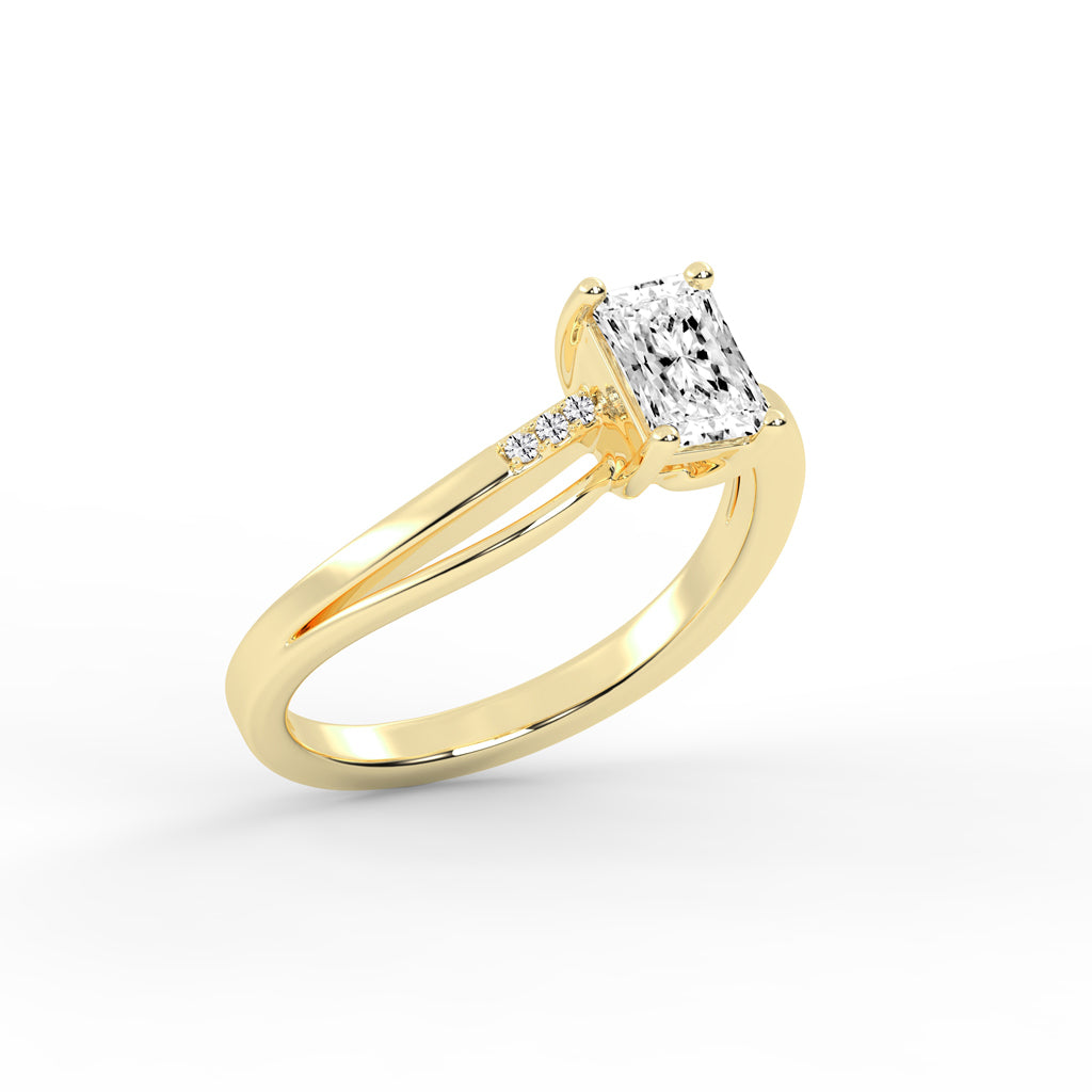 Lavenza Furay radiant cut classic lab diamond ring