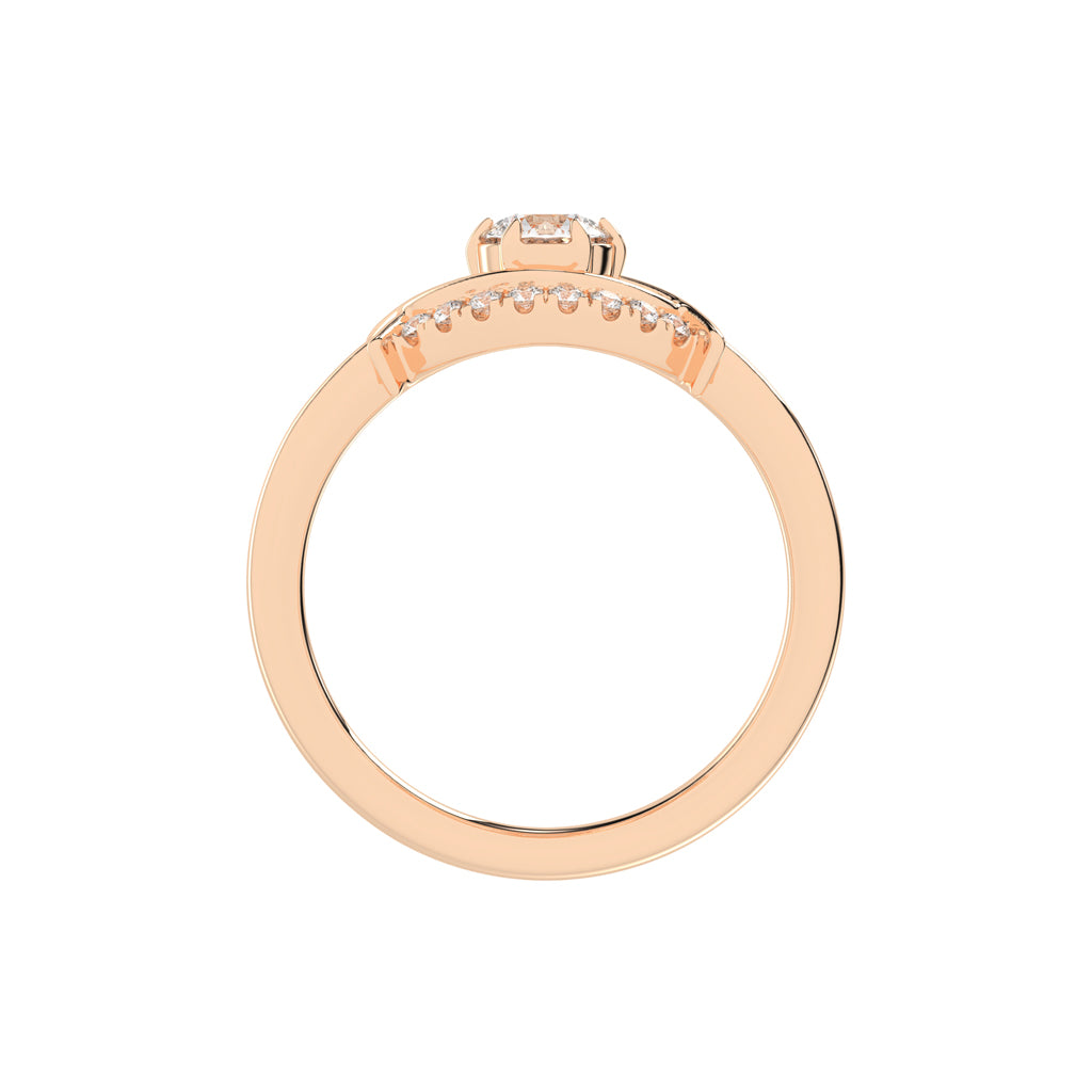 Delivora round eye cut delicate lab diamond ring
