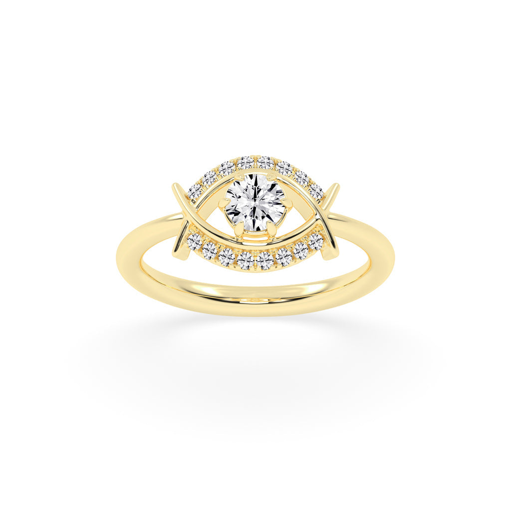 Delivora round eye cut delicate lab diamond ring