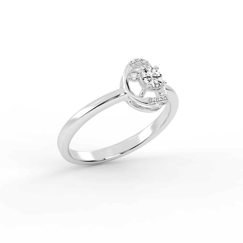 Delioris four prong round cut delicate lab diamond ring