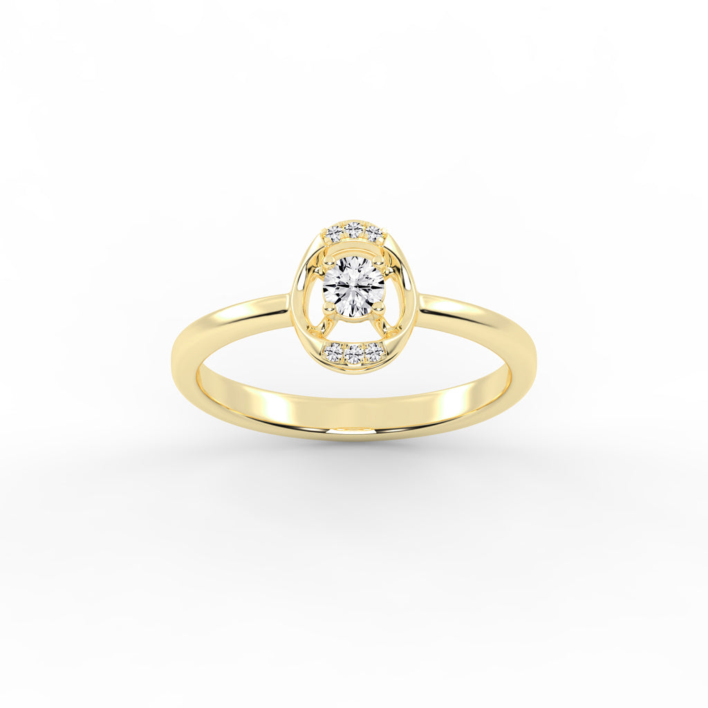 Delioris four prong round cut delicate lab diamond ring