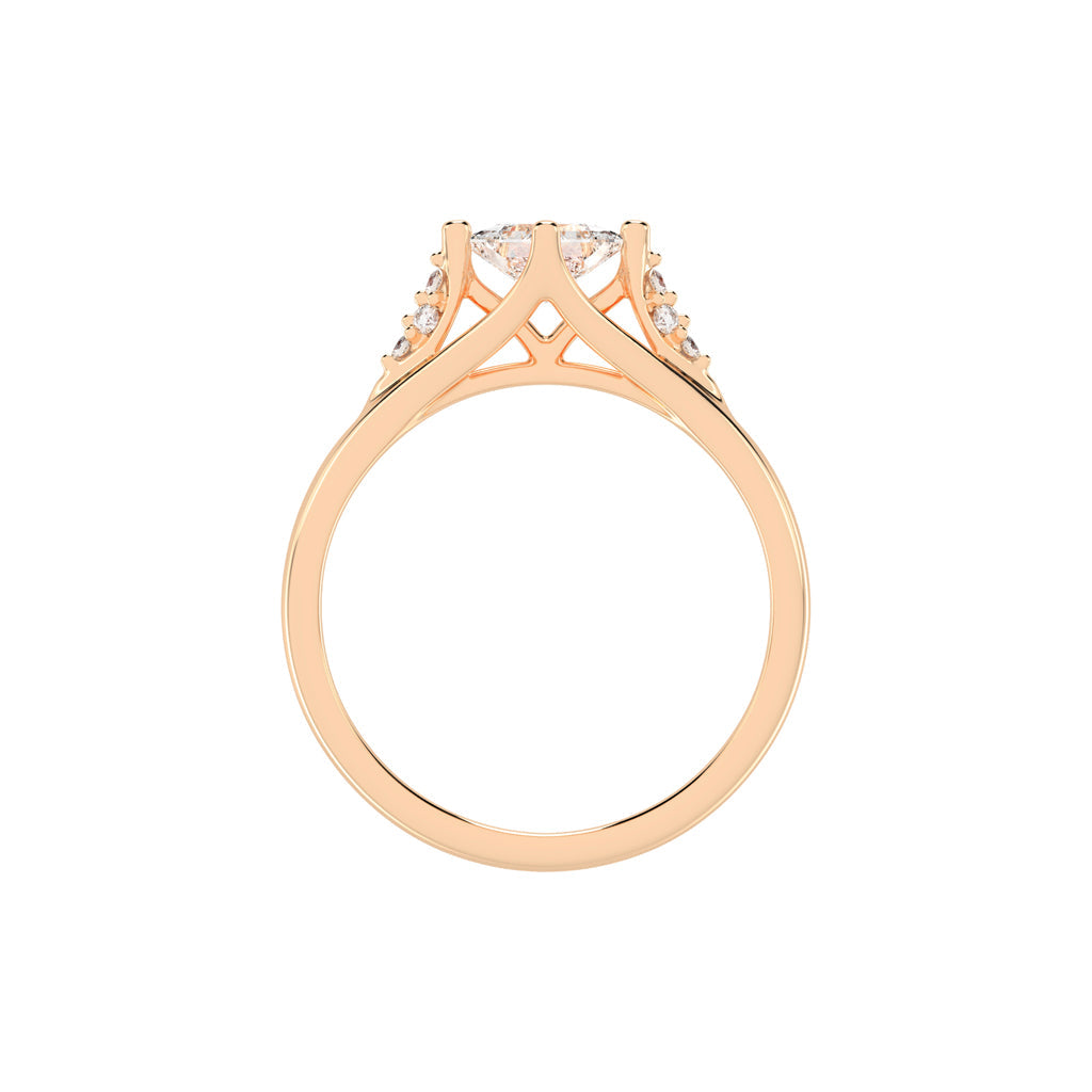 Divosia four prong Princess cut classic lab diamond ring