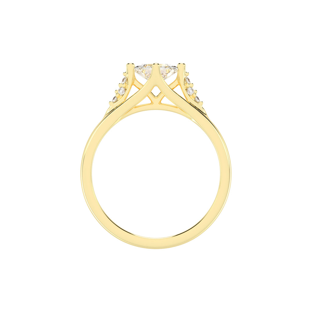 Divosia four prong Princess cut classic lab diamond ring