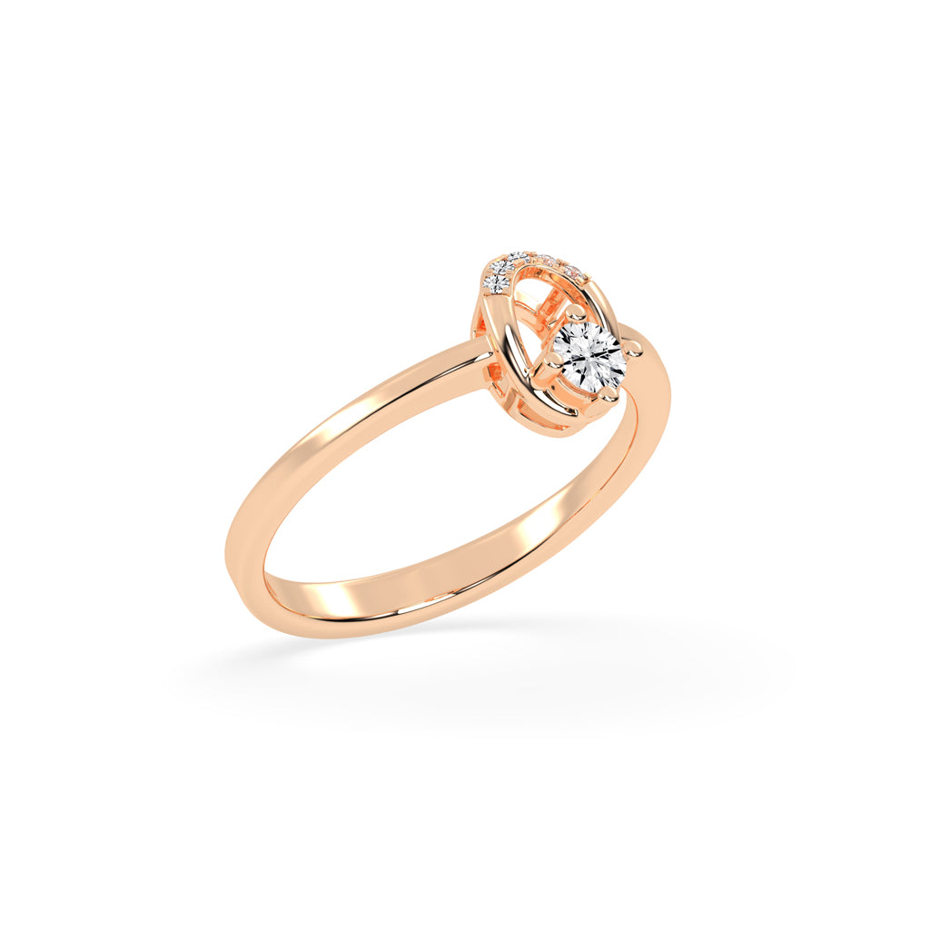 Delineva splendid round cut delicate lab diamond ring