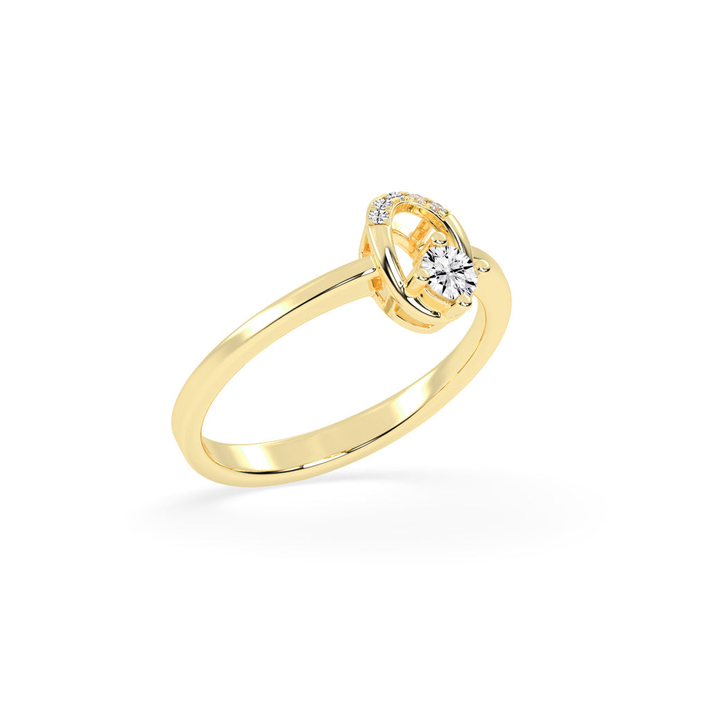 Delineva splendid round cut delicate lab diamond ring
