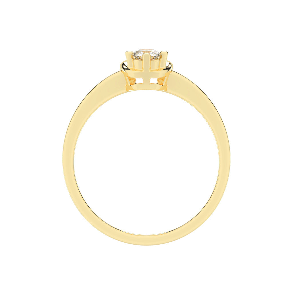 Delineva splendid round cut delicate lab diamond ring