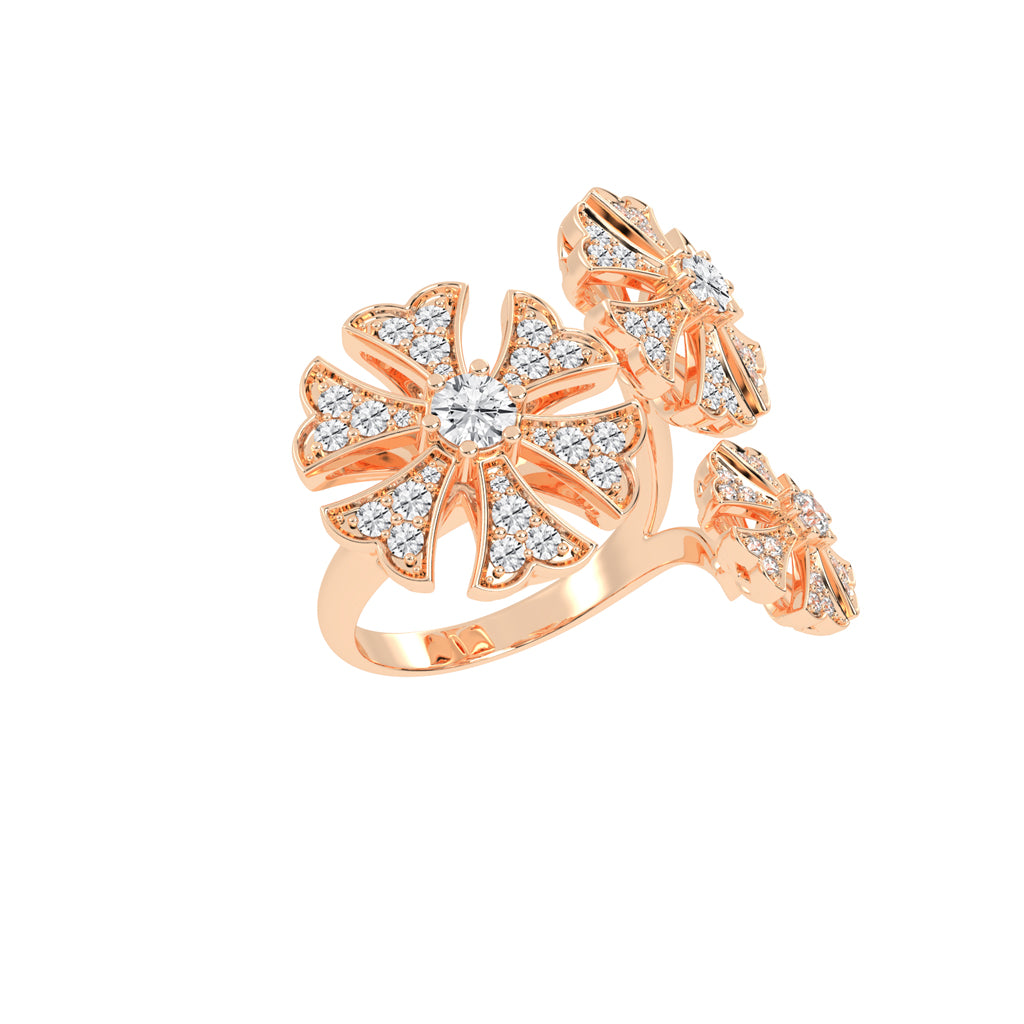 Luminous Triple Blossom Ring