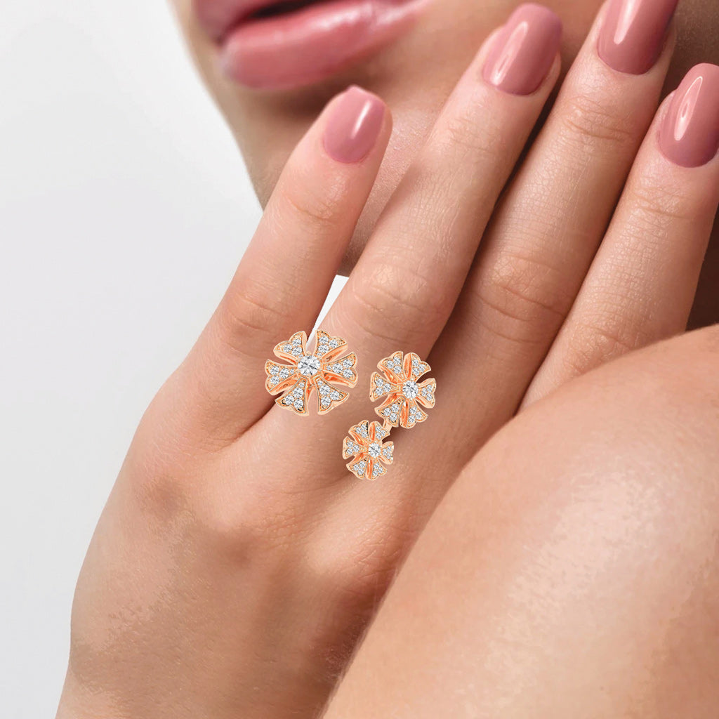 Luminous Triple Blossom Ring