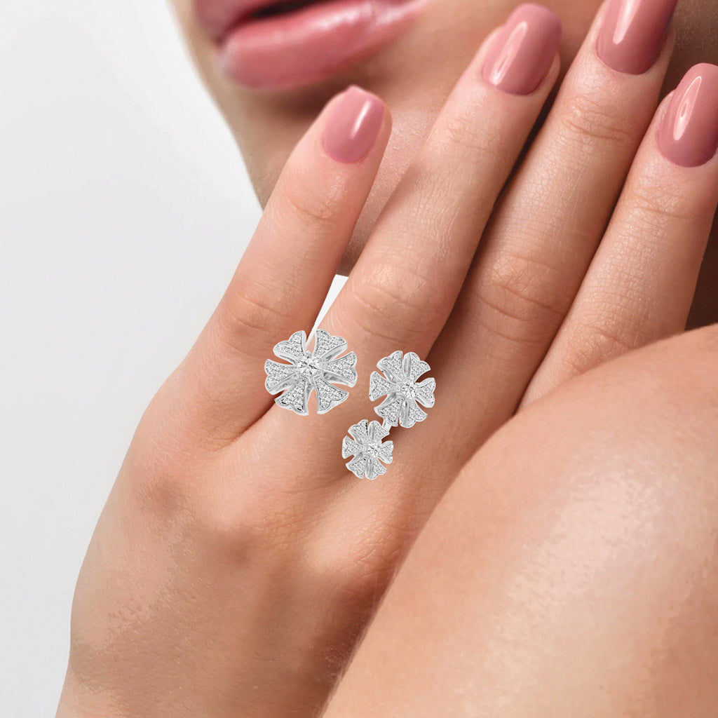 Luminous Triple Blossom Ring