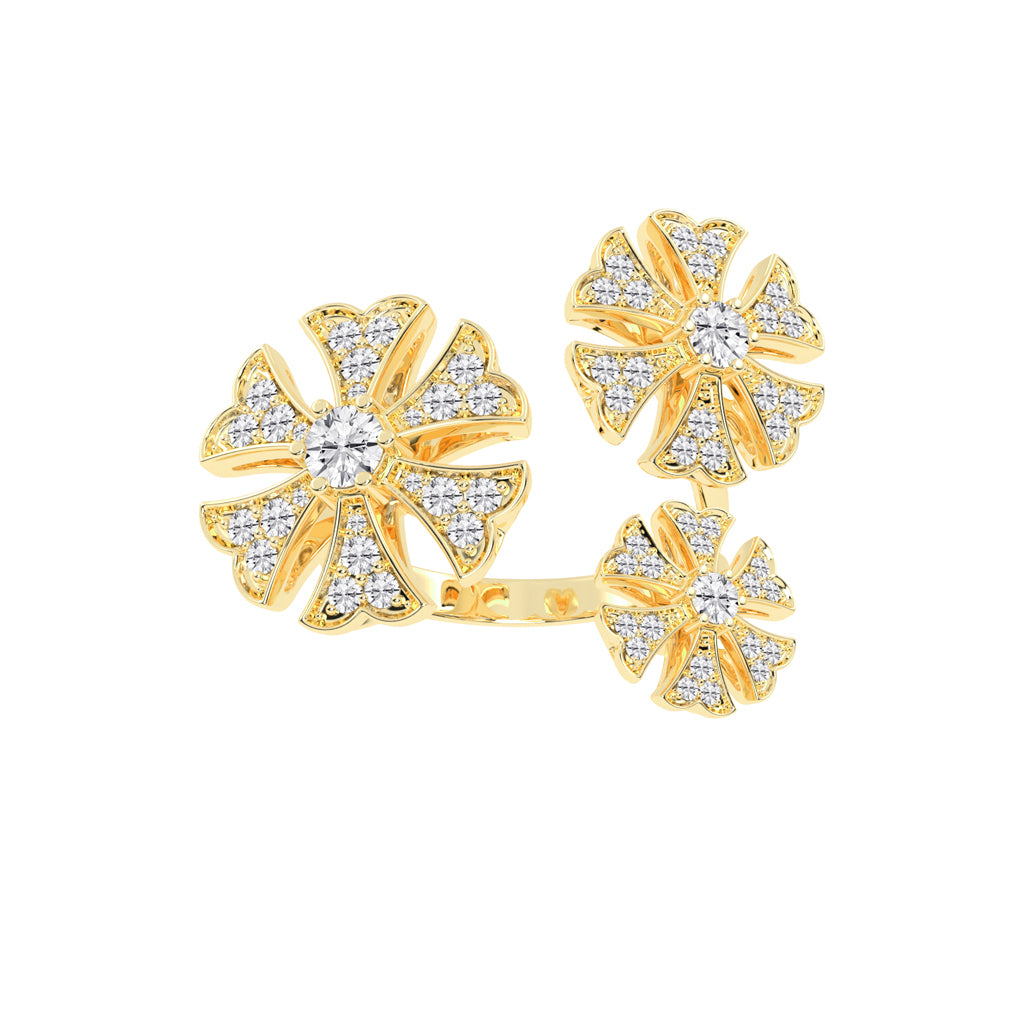 Luminous Triple Blossom Ring