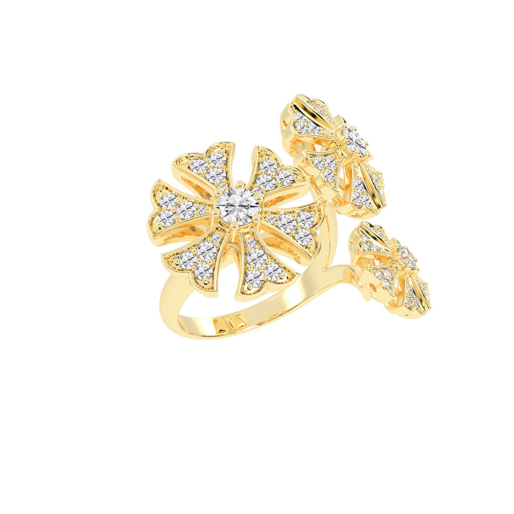 Luminous Triple Blossom Ring