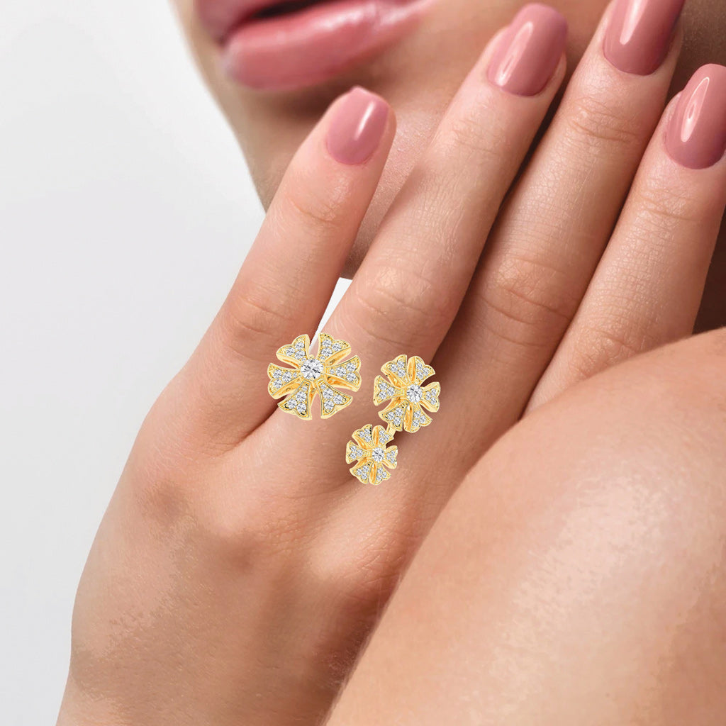 Luminous Triple Blossom Ring