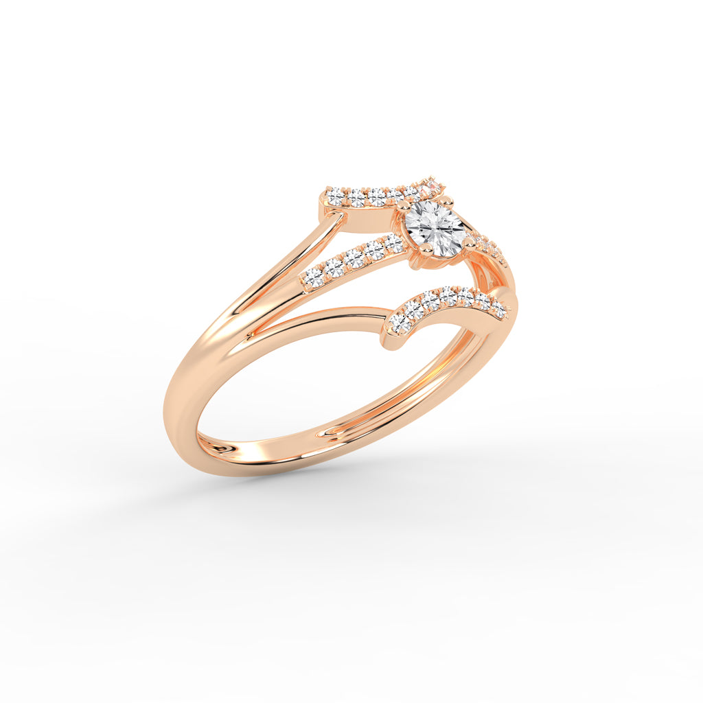 Zairos Split Shank Round Cut Classic Lab Diamond Ring