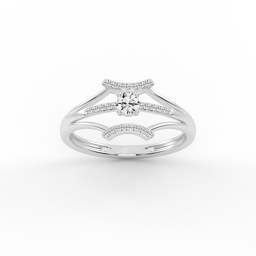 Zairos Split Shank Round Cut Classic Lab Diamond Ring