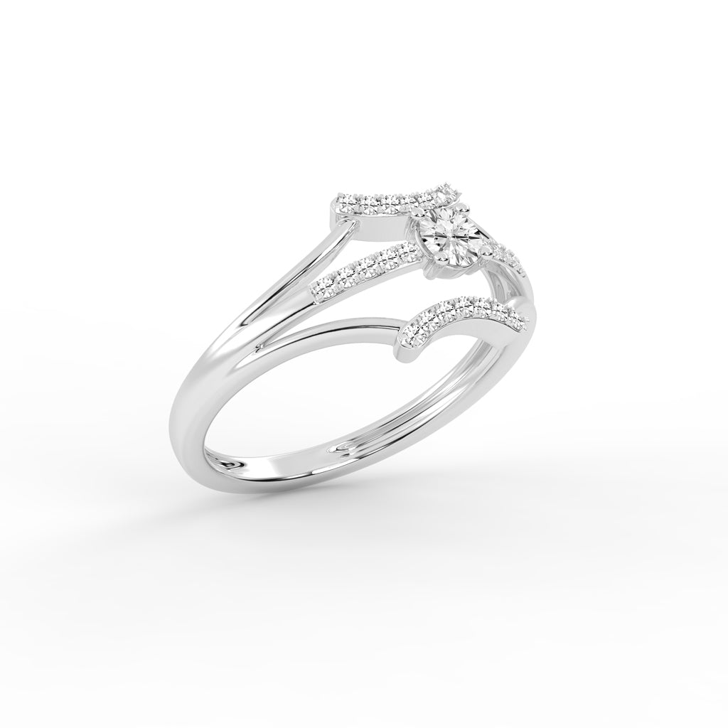 Zairos Split Shank Round Cut Classic Lab Diamond Ring