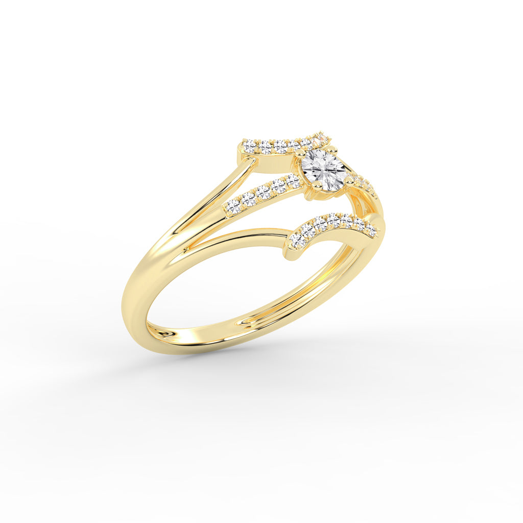 Zairos Split Shank Round Cut Classic Lab Diamond Ring