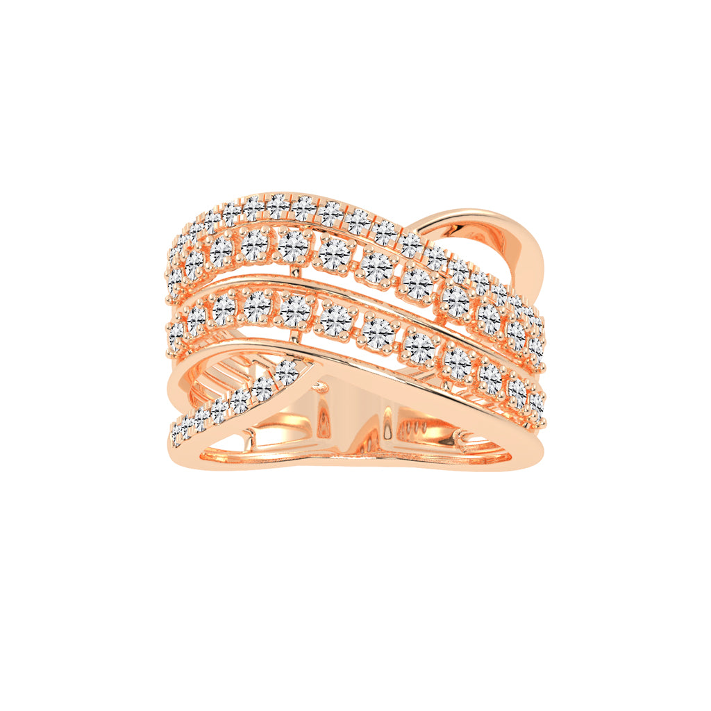 Seraphia Four Row Cocktail Lab Diamond Ring