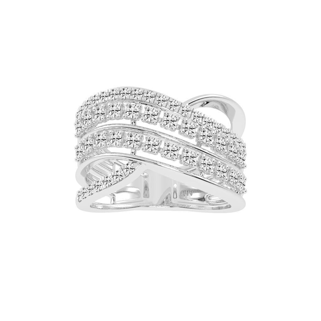 Seraphia Four Row Cocktail Lab Diamond Ring