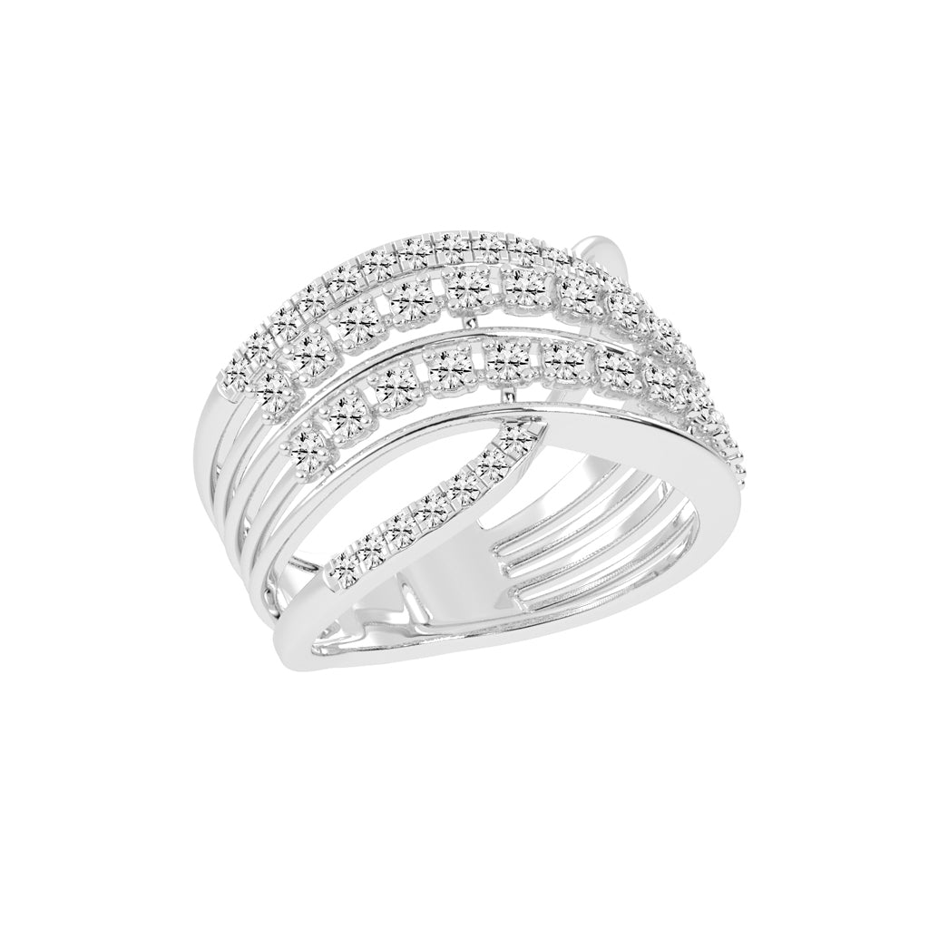 Seraphia Four Row Cocktail Lab Diamond Ring