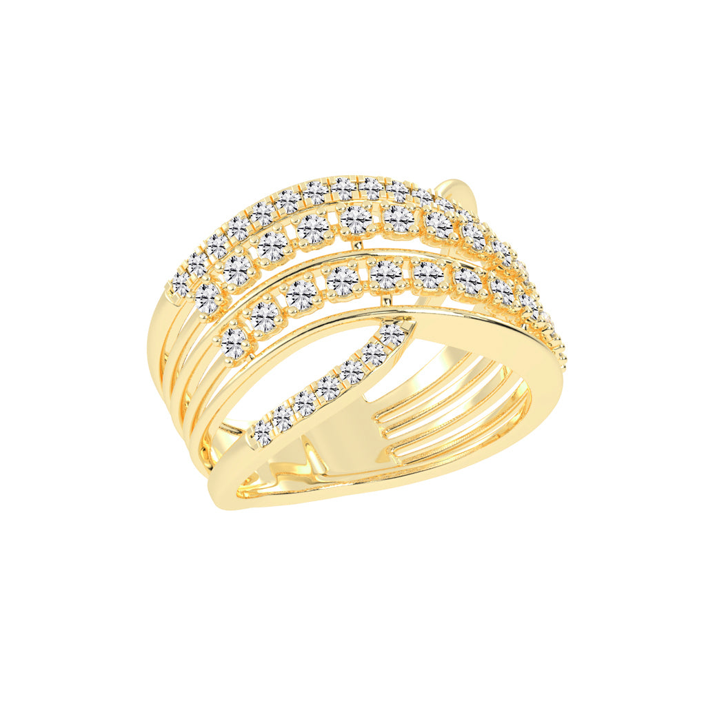 Seraphia Four Row Cocktail Lab Diamond Ring