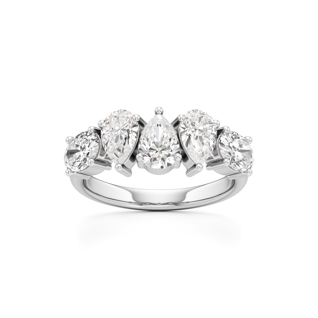 Lustrous Pear-Shaped Diamond Ring