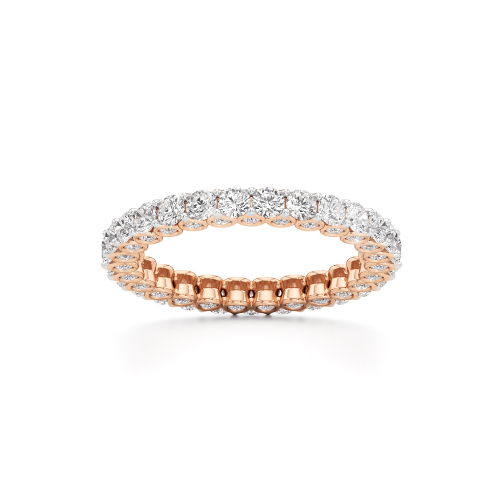 Dazzling Dual-Tone Eternity Diamond Ring