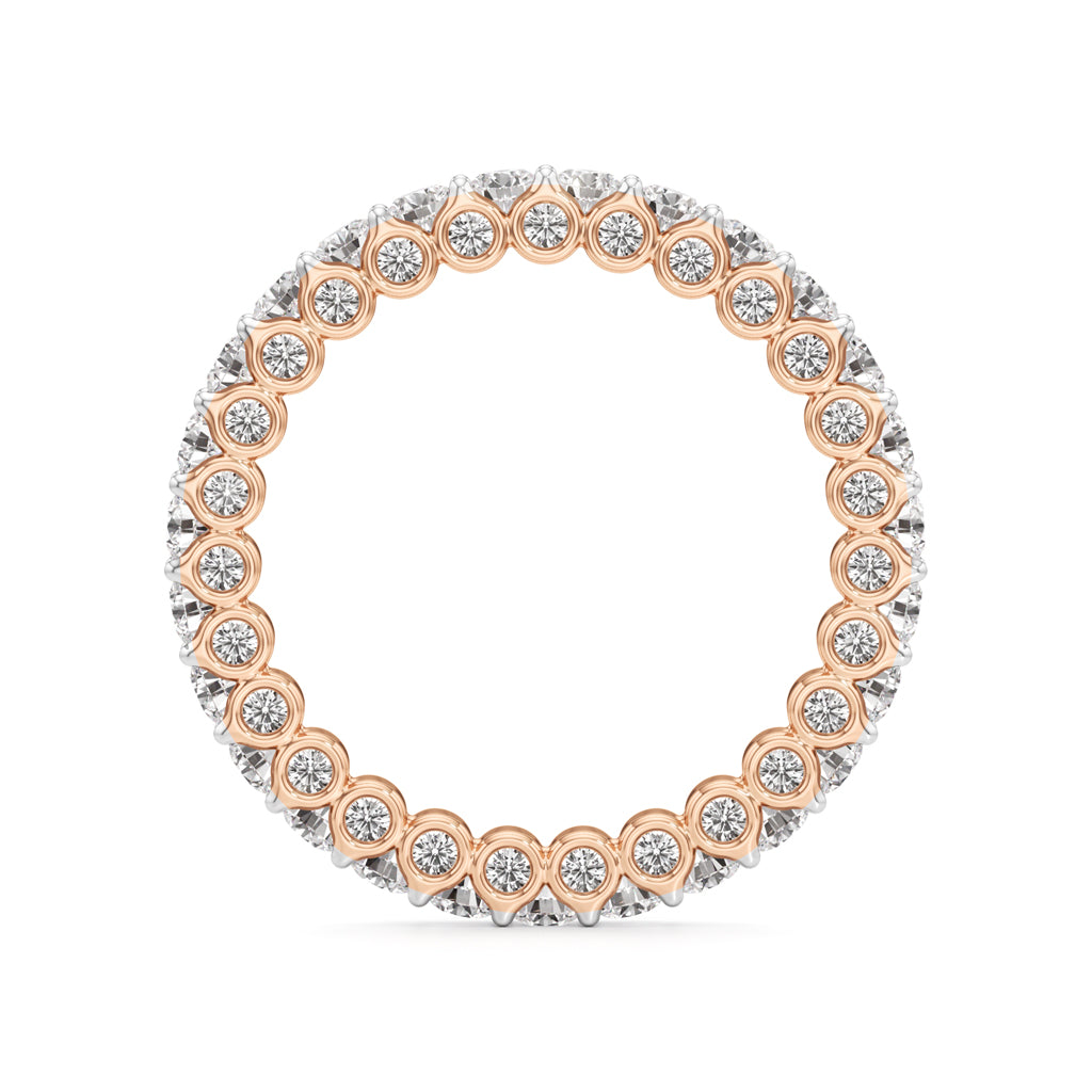 Dazzling Dual-Tone Eternity Diamond Ring