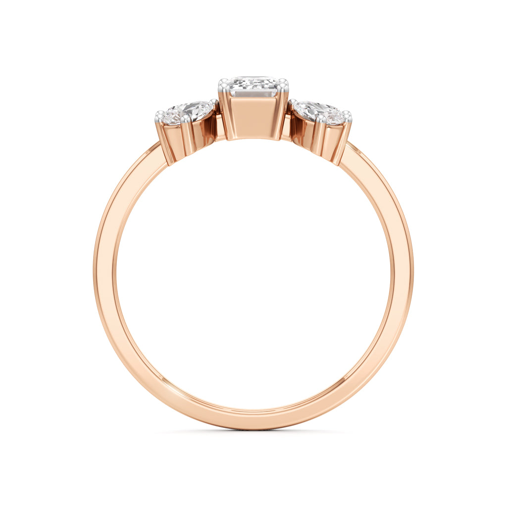 Elegant EmeraldCut Pear Diamond Accent Ring