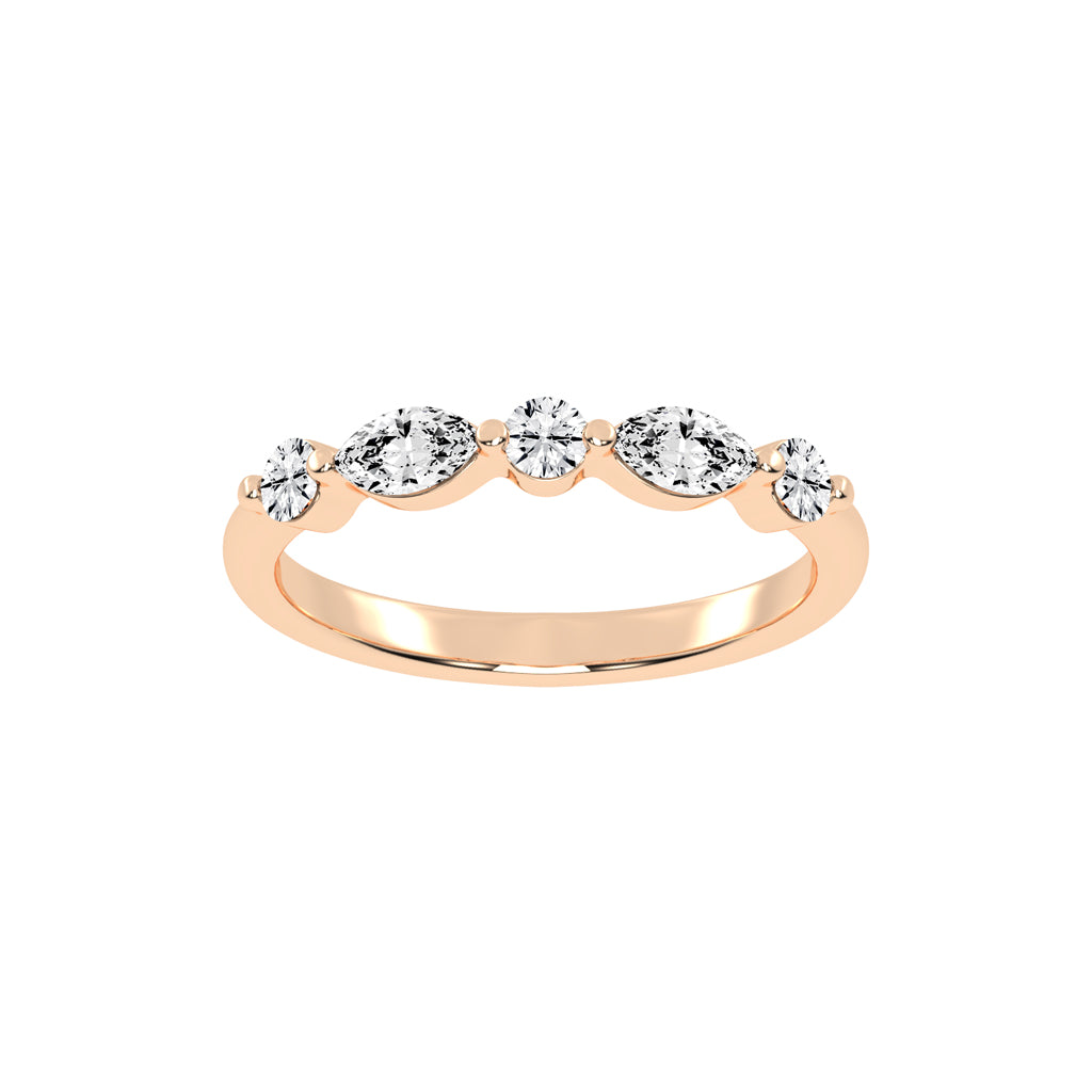 Berillia Marquise Shape Half Eternity Lab Diamond Ring