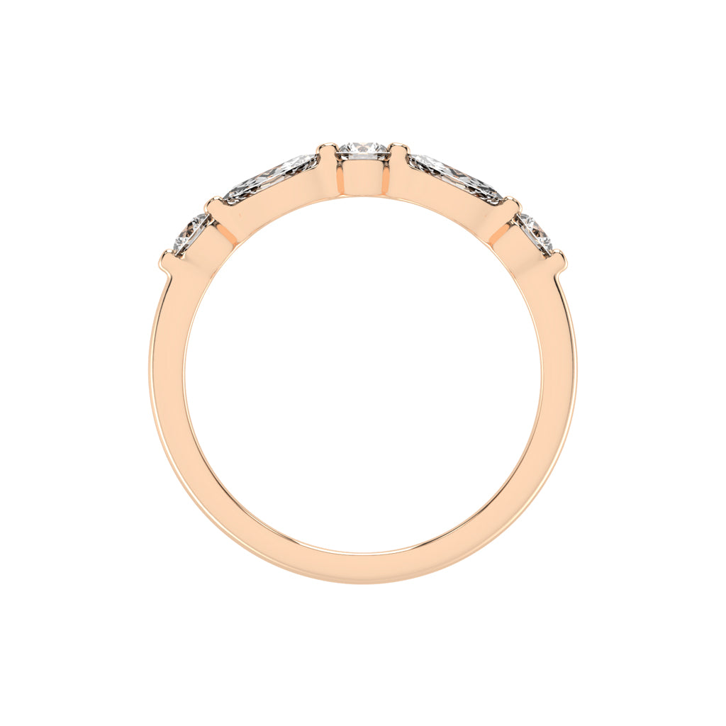 Berillia Marquise Shape Half Eternity Lab Diamond Ring