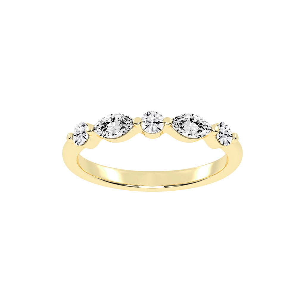 Berillia Marquise Shape Half Eternity Lab Diamond Ring