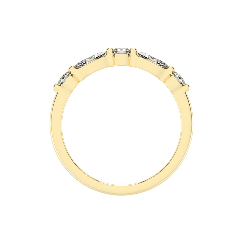 Berillia Marquise Shape Half Eternity Lab Diamond Ring
