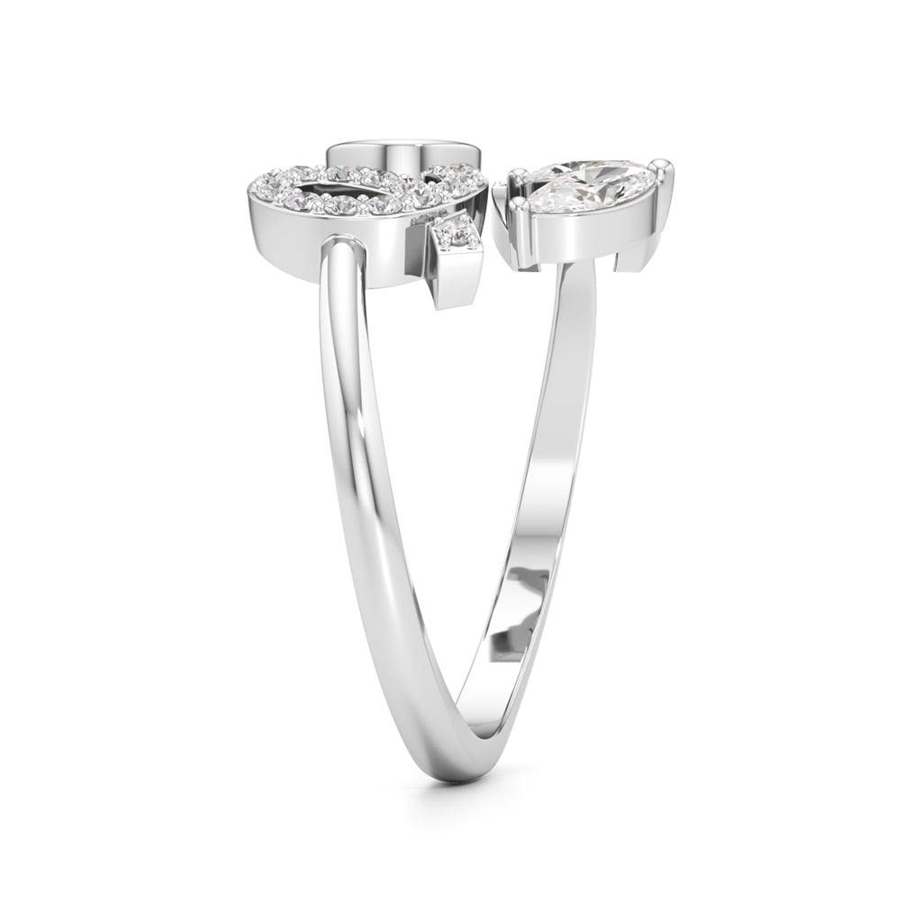 Love Diamond Script Fashion Ring