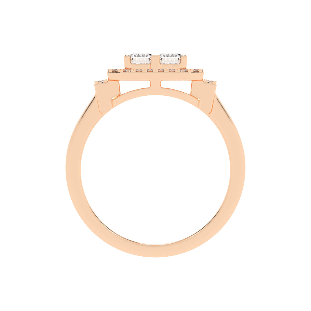 Halioris Emerald Cut Halo Lab Diamond Ring