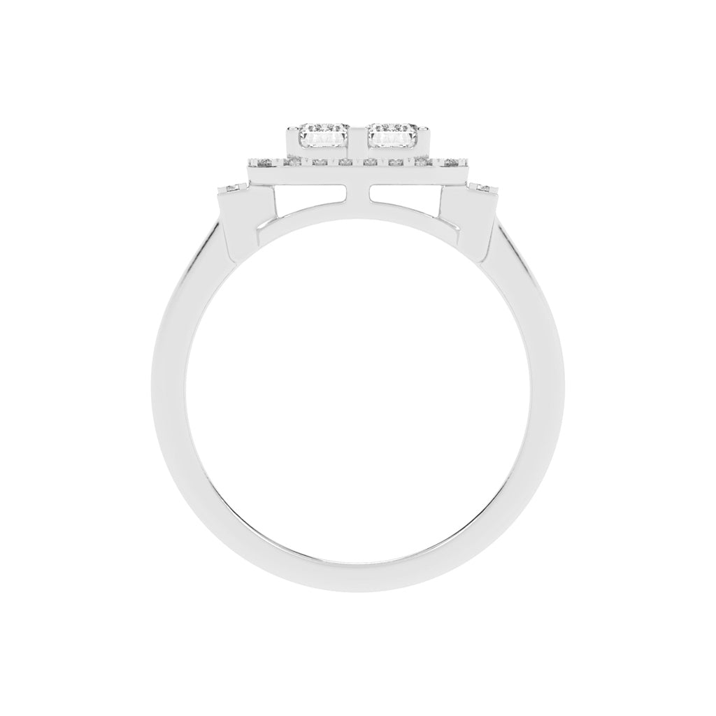 Halioris Emerald Cut Halo Lab Diamond Ring