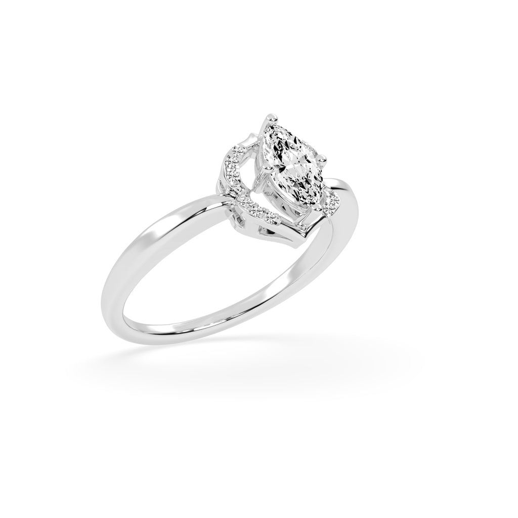 Glorina Reversed Tapred Marquise Cut Classic Lab Diamond Ring
