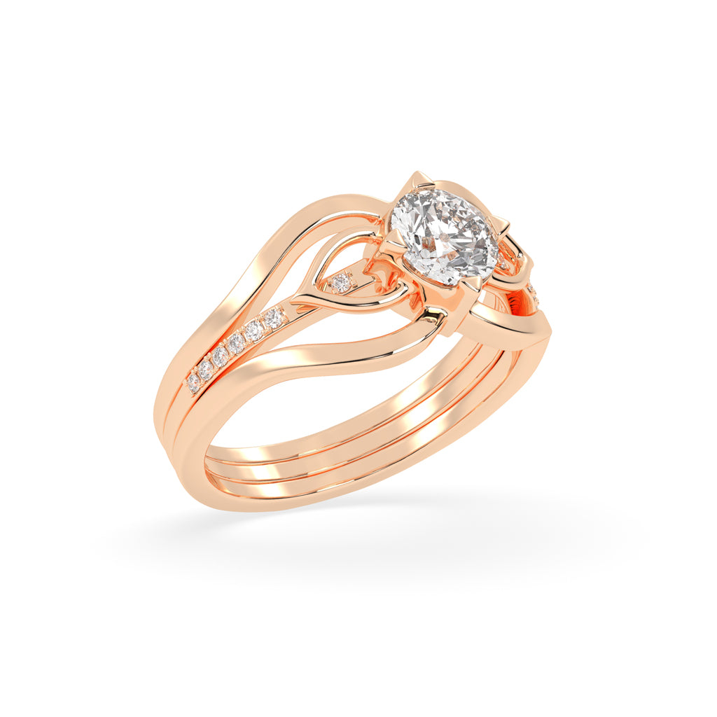 Celestium Split Shank Round Cut Classic Lab Diamond Ring