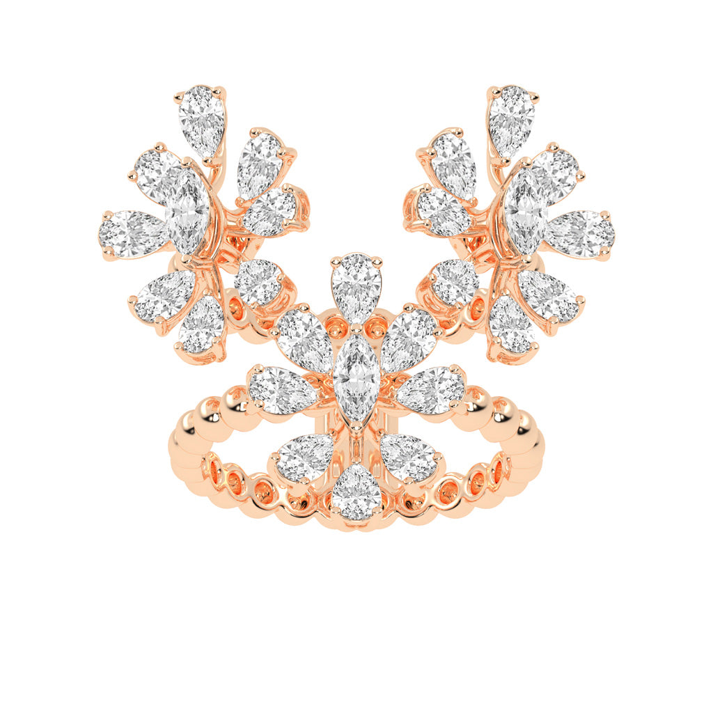 Diamond Blossom Cluster Ring