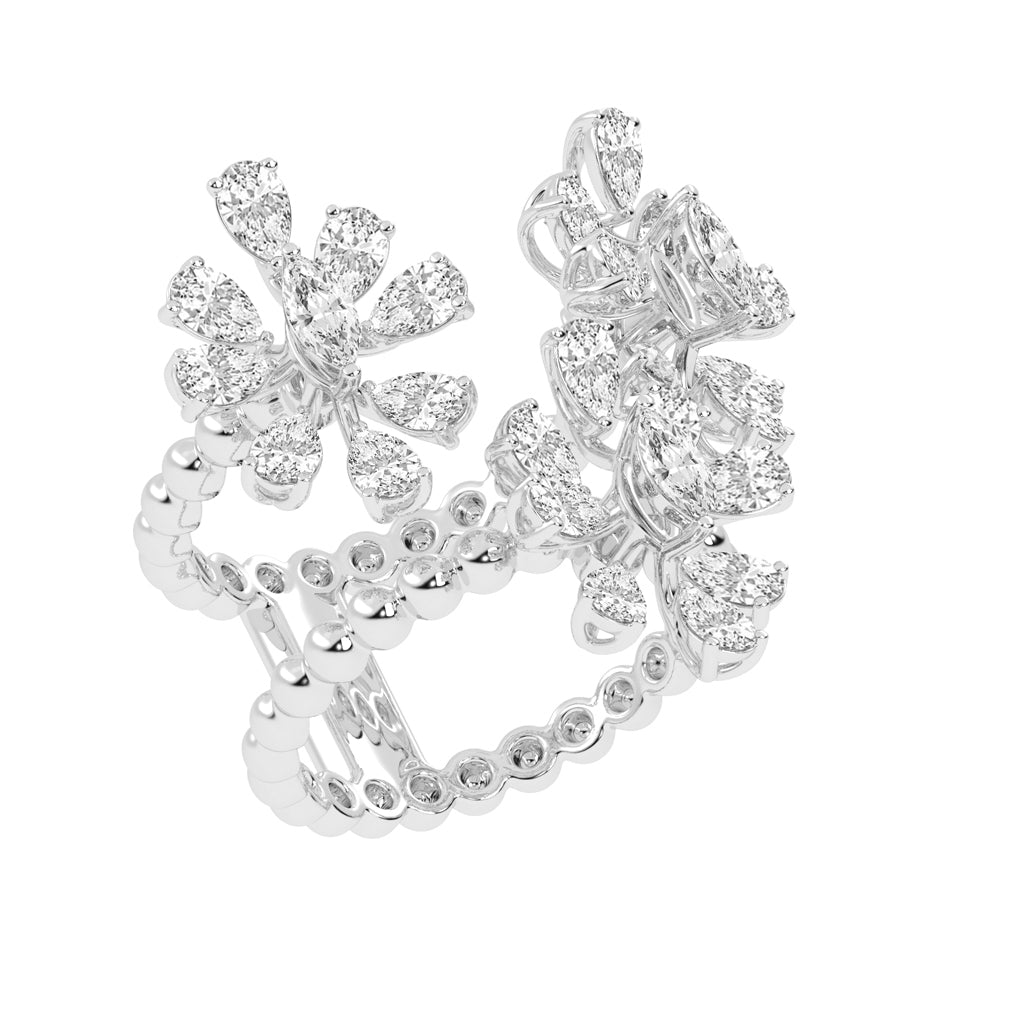 Diamond Blossom Cluster Ring