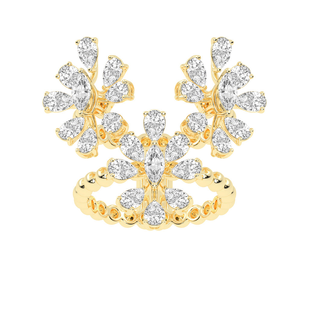 Diamond Blossom Cluster Ring