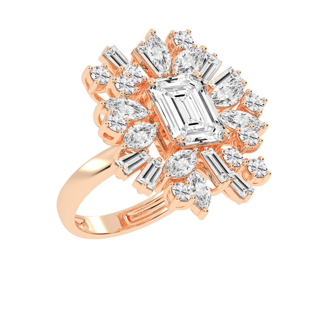 Modern Square-Cut Diamond Ring