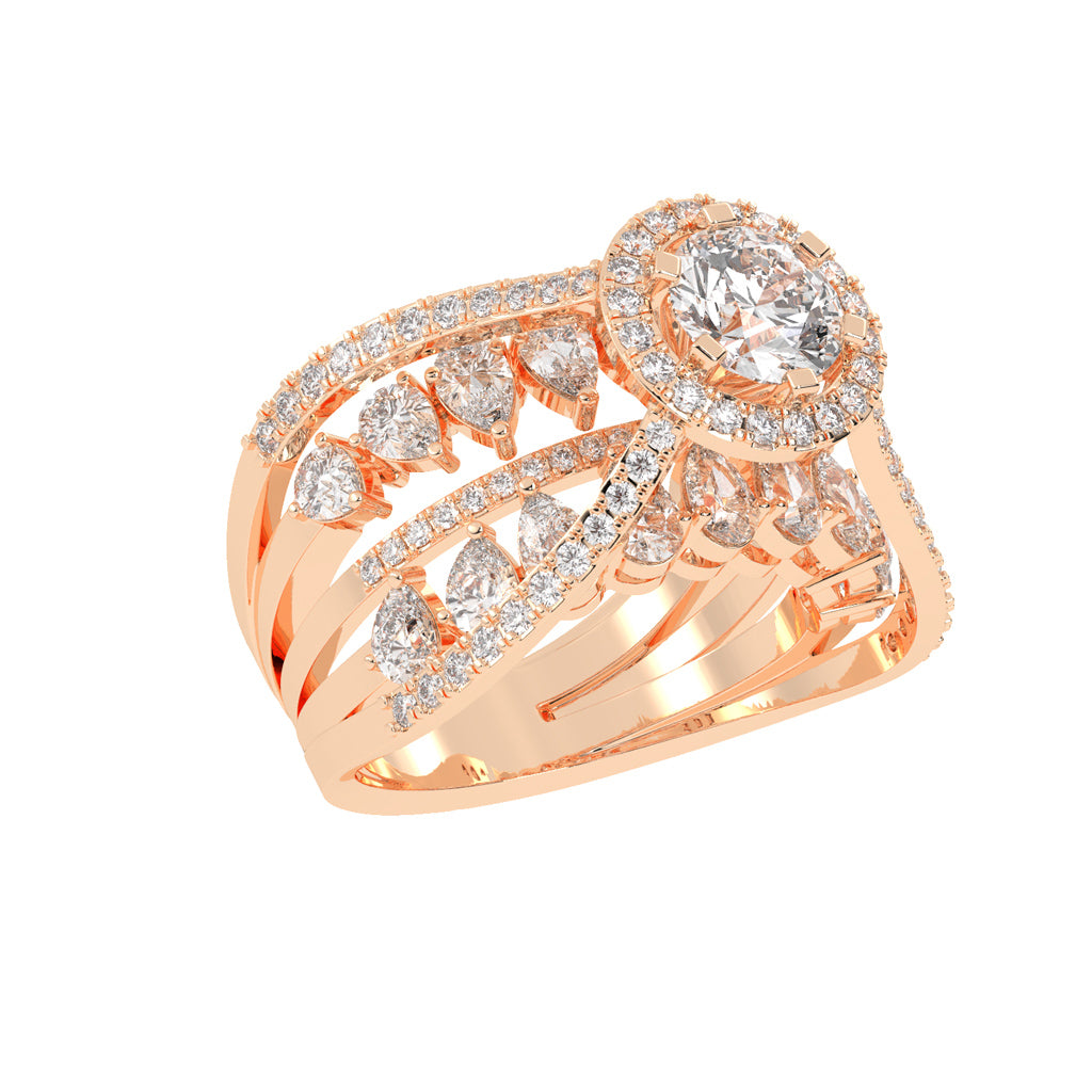 Diamond Sunburst Radiance Ring