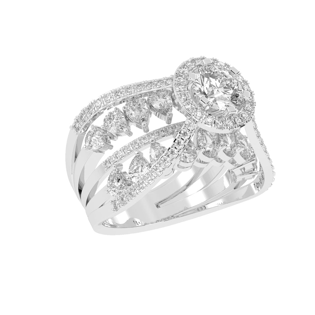 Diamond Sunburst Radiance Ring