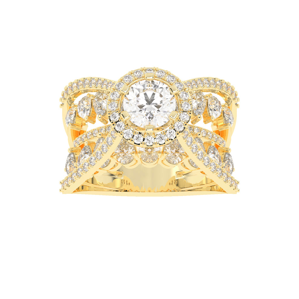 Diamond Sunburst Radiance Ring