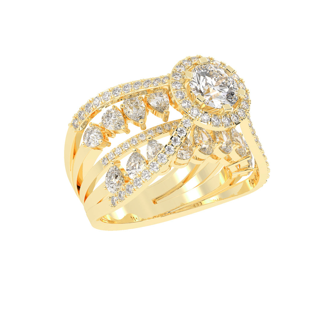 Diamond Sunburst Radiance Ring