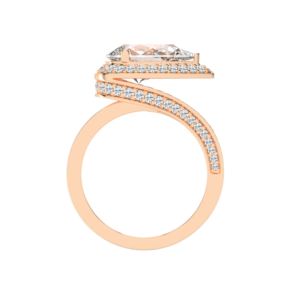 Luminous Wave Diamond Solitaire Ring