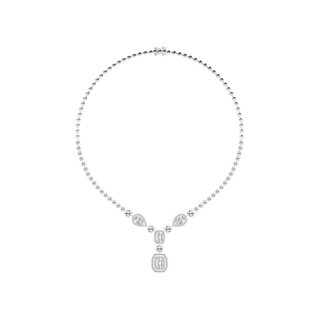Regalia Radiant Emerald Tennis Necklace