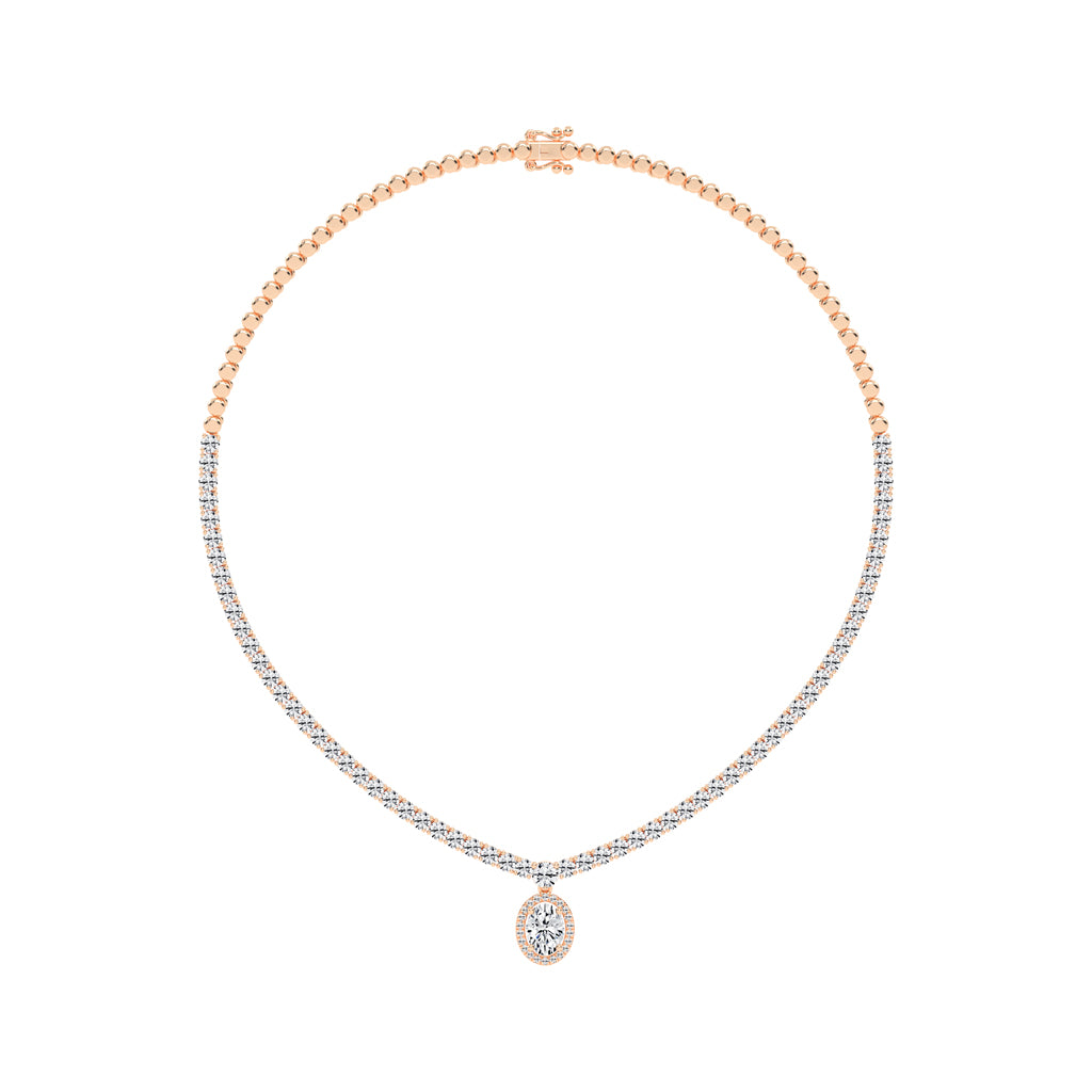 Solana Oval Drop Diamond Necklace